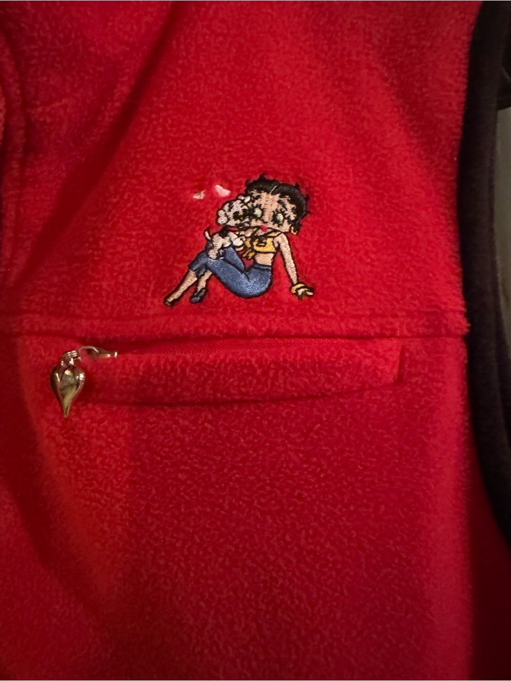 Red Fleece Vest -Betty Boop Vintage - Picture 3 of 7